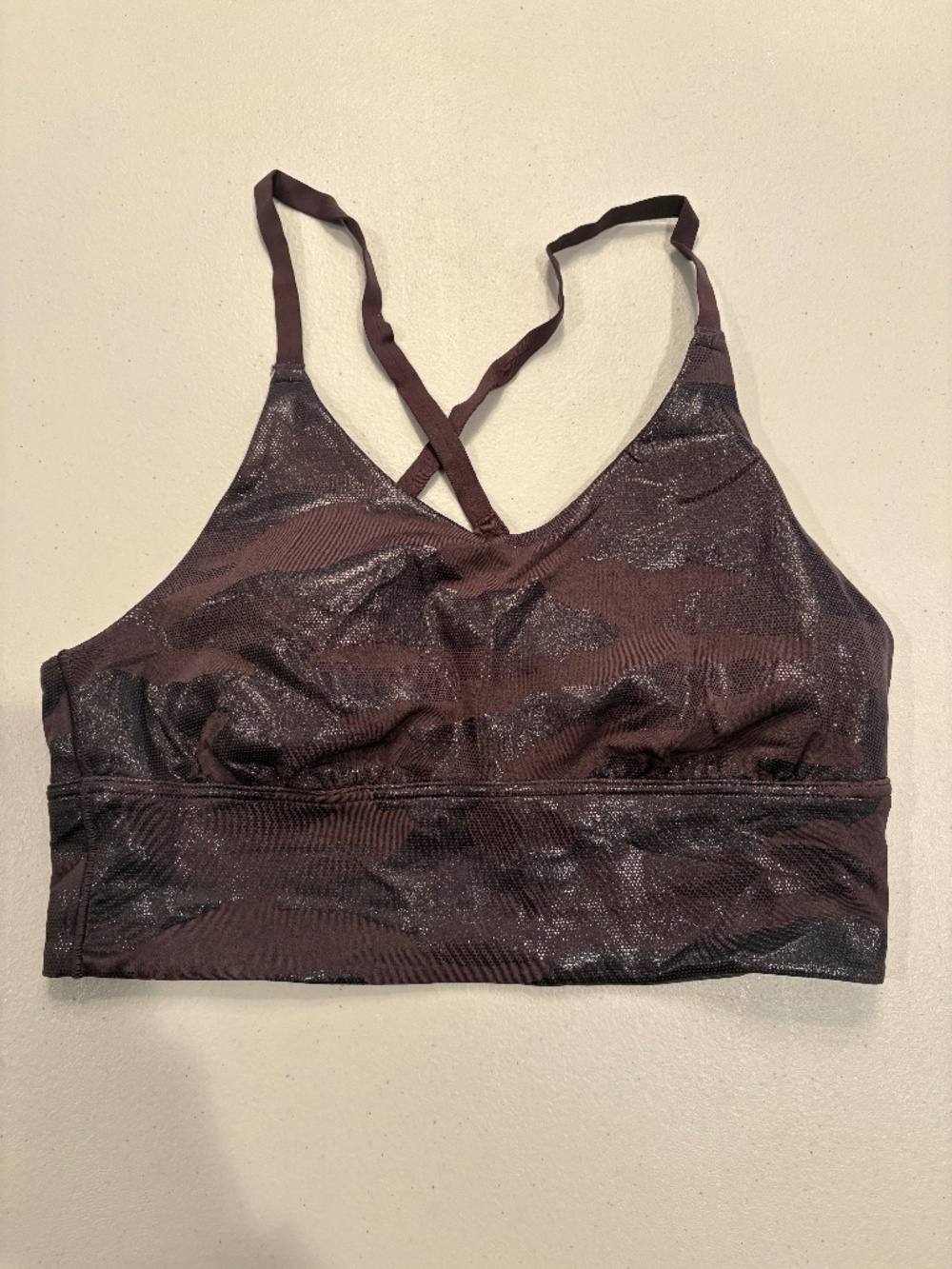 aerie offline metallic brown and black longline bra top size small like new